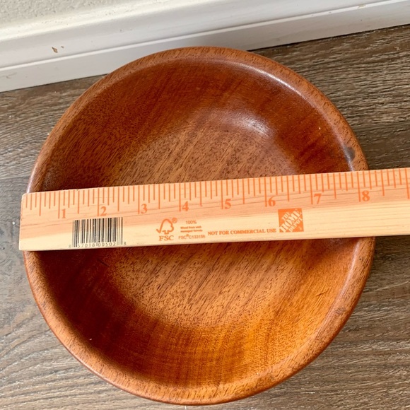 Mid century hand turned teak serving bowl - Picture 3 of 9